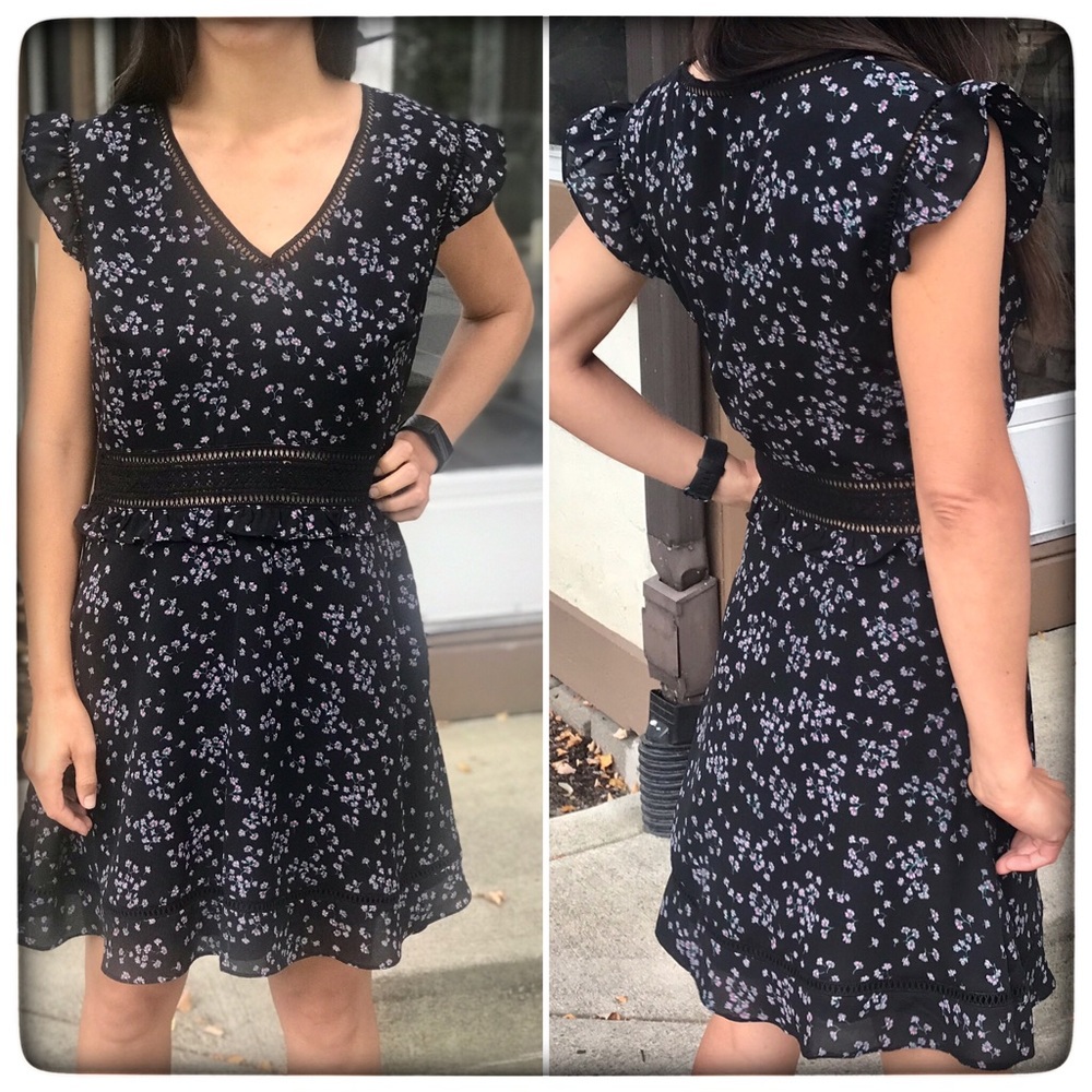 Cupcakes & Cashmere NWT Black Floral Dress size 10